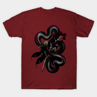 Two Headed Snake Tattoo Style T-Shirt